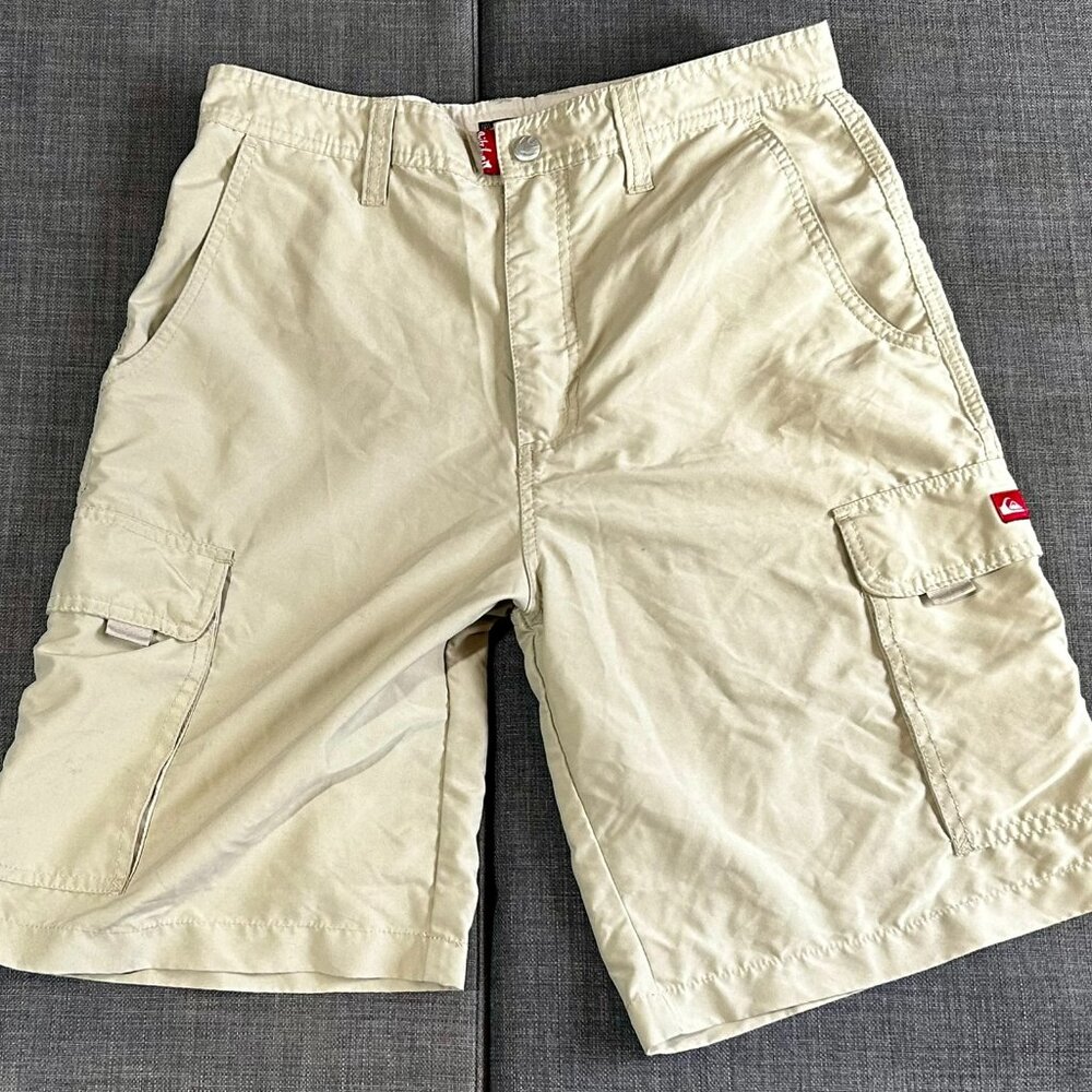 Quicksilver Men's Cargo Shorts - White/Beige - Classic Fit - Vintage